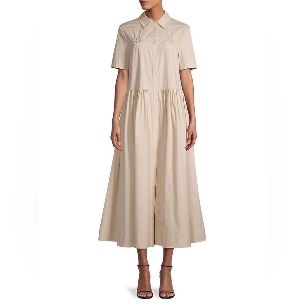 STAUD Cream Midi Dress